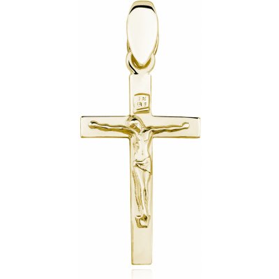 Ovilie Stříbrný přívěsek Zlatý Křížek Ježíš 3648 – Zboží Mobilmania