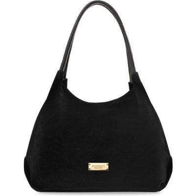 Monnari semišová taška prostorný vak volná dámská taška typu shopper přes rameno černá