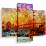Obraz - Golden Gate, San Francisco, Kalifornie, třídílný 90x60 cm – Hledejceny.cz