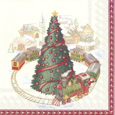 Villeroy & Boch Winter Specials Ubrousky Toy's Christmas Train in Town 33x33cm – Zboží Dáma