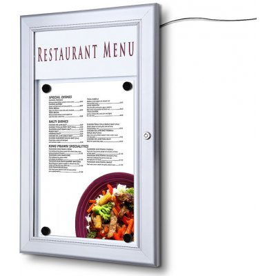 Jansen Display Venkovní uzamykatelná světelná menu vitrína A4 290 x 477 mm – Sleviste.cz