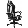 Herní křeslo VidaXL Herní židle s podnožkou černobílá umělá kůže
