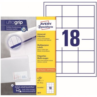 Univerzální Avery Zweckform 100 listů A4 3671 – Zboží Dáma