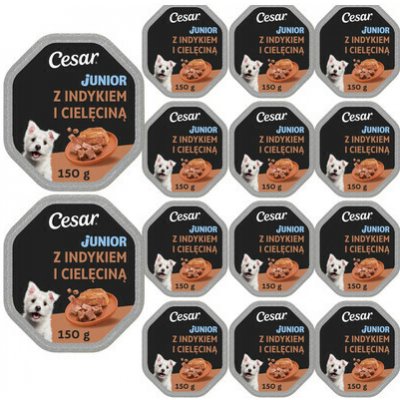 Cesar Junior s krůtou a telecím masem 14 x 150 g – Hledejceny.cz