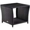 Zahradní stůl FurniGO Ratanový stolek Vedis 45x45x40cm černý