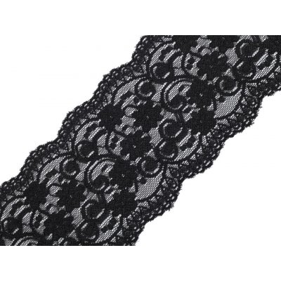 Elastická krajka / vsadka šíře 10 cm Varianta: 2 černá, Balení: 13.5 m – Zboží Dáma