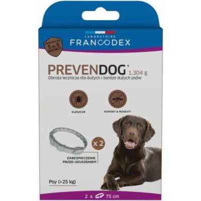 Francodex PREVENDOG biocidní obojek 75 cm pro velké a velmi velké psy nad 25 kg 2 ks – Zboží Mobilmania