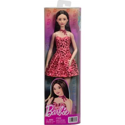 Barbie Fashionistas Panenka #246 Růžová šaty s leopardím vzorem Hračka 3+ JJN5 – Zboží Dáma