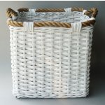 Hitra Ratanový koš BELLY hrana 40x40x40 cm bílý – Sleviste.cz