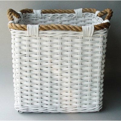 Hitra Ratanový koš BELLY hrana 40x40x40 cm bílý – Sleviste.cz
