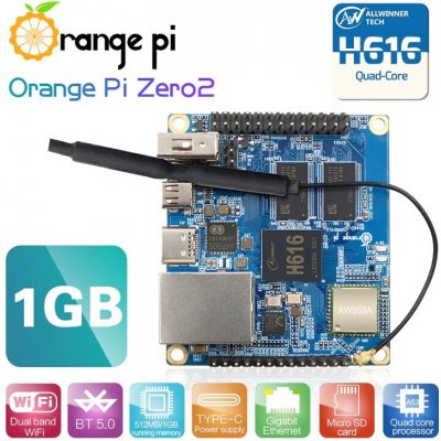 Orange pi Zero 2 1GB H616 – Zboží Mobilmania