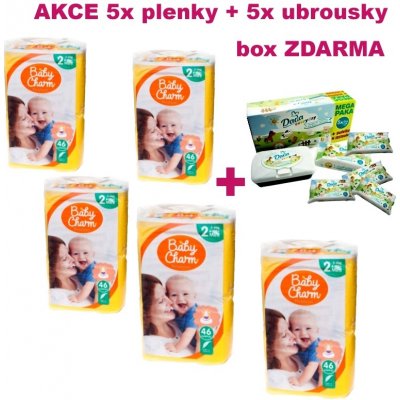 Baby Charm Super Dry Flex 5x 2 + ubrousky a box ZDARMA 230 ks od 1 099 Kč -  Heureka.cz