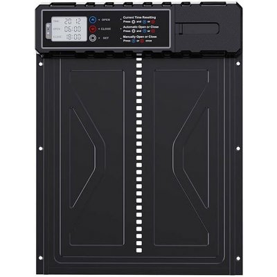 Automatická dvířka do kurníku LCD z hliníkové slitiny baterie XXL | Rsaoty, Barvy a parametry Barva černá materiál hliníková slitina – Zboží Mobilmania