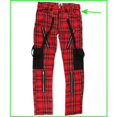 Black Pistol kalhoty gothic Punk Pants Tartan Red-Green – Hledejceny.cz