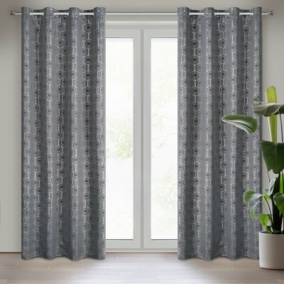 EUROFIRANY ZÁVĚS NA KROUŽCÍCH KAJA 135X250 CM VZOROVANÁ – Hledejceny.cz