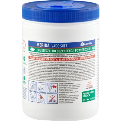 Merida Vlhčené dezinfekční ubrousky na ruce a povrchy VADO SOFT 100 ks – Zboží Dáma