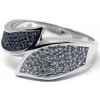 Prsteny Klenoty Budín prsten z bílého zlata s černými a bílými diamanty J 28293 17