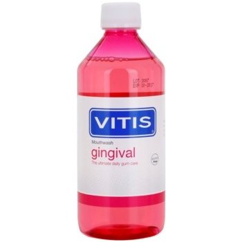 Vitis Gingival ústní voda proti zubnímu plaku a pro zdravé dásně Permethol Pro-Vitamin B5 CPC Zinc 500 ml