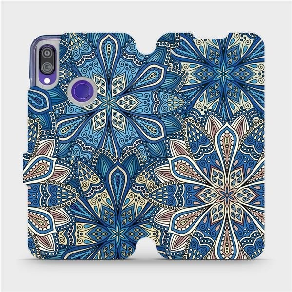 Pouzdro Mobiwear parádní flip Xiaomi Redmi Note 7 - V108P Modré mandala květy