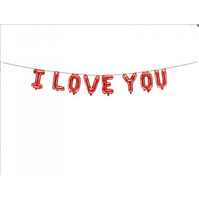PartyDeco I Love You červené 260x40 cm fóliový balónek – Sleviste.cz