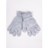 Dětské rukavice YO RED0216G rukavice prstové šedé s kometou z kamínků