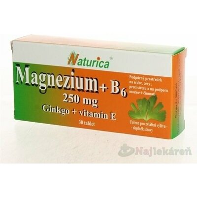 Naturica Magnezium + B6 + Ginkgo + vit.E 30 tablet – Hledejceny.cz