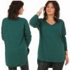 Dámský svetr a pulovr Fashionweek Pohodlná bavlněná tunika s dlouhým rukávem MF630 Zelená