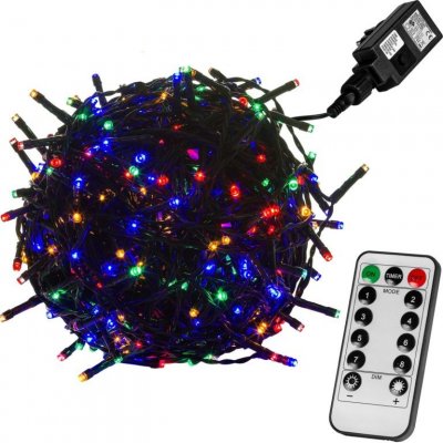Voltronic Vánoční LED osvětlení 5 m barevná 50 LED + ovladač zelený kabel – Hledejceny.cz