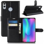 Litchi PU kožené peněženkové pouzdro na mobil Honor 10 Lite a Huawei P Smart (2019) - černé – Zboží Živě