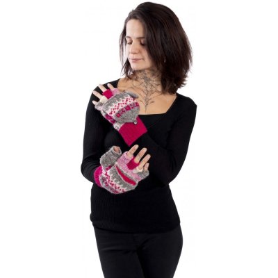 vlněné převlékací rukavice růžové