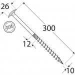 DOMAX CT tesařský konstrukční vrut s talířovou hlavou zinek žlutý DMX ø (mm): 10, délka vrutu: 300, TORX: T40 – Hledejceny.cz