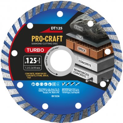 Procraft DT125 Turbo - diamantový řezný kotouč – Zboží Dáma
