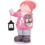 MagicHome 2.CLASS Figurka Vánoce Holčička s lucernou a sovou keramika 28x18,5x39,5 cm – Hledejceny.cz