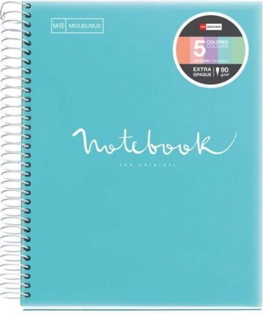 Miquelrius - Cuaderno A5 - 4 rayas de colores - Rayas horizontales de 7 Miquelrius - Cuaderno A5 - 4 rayas de colores - Rayas horizontales de 7