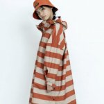 Vivi Mari dětský kabát do deště Bolt stripes Cinnamon/latte – Sleviste.cz