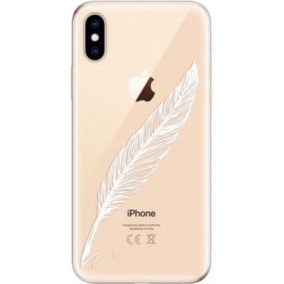 iSaprio Writing By Feather Apple iPhone XS bílé – Zboží Mobilmania