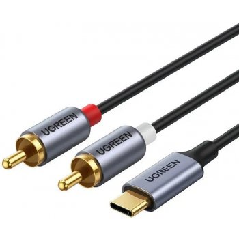 Ugreen CM451 audio USB-C / 2x RCA M/M, 1,5m, šedý