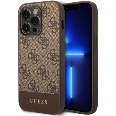 Guess PU 4G Stripe iPhone 14 Pro hnědé – Zboží Mobilmania