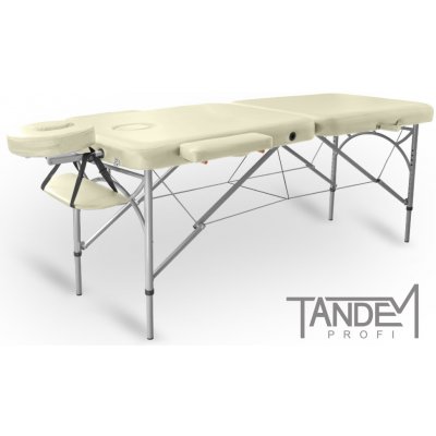 Tandem Skládací masážní stůl Profi A2D krémová 195 x 70 cm 14,8 kg