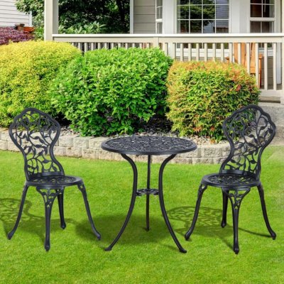 Outsunny Zahradní bistro set pro 2 osoby Vintage černý – Sleviste.cz
