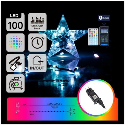 Aigostar B.V. - LED RGBICW Venkovní řetěz 100xLED/10W/230V 10m IP44 + DO S104033VN – Hledejceny.cz