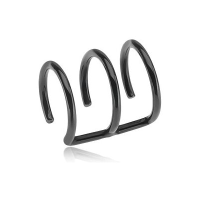 Šperky eshop černý ocelový falešný piercing do ucha tři kroužky PC10.19 – Zboží Mobilmania