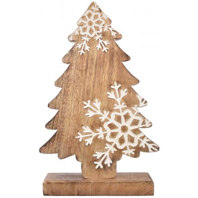 4Home Dekorace z mangového dřeva Snowflake Tree 33 cm – Sleviste.cz