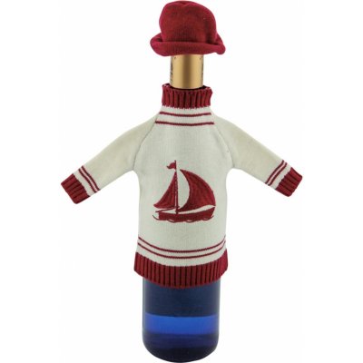 SEA Club Svetr na láhev s uzávěrem, bavlna, krémová/červená loďka, 18cm, Ø: 6-9cm 4952 – Hledejceny.cz