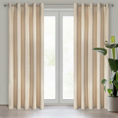 EUROFIRANY ZATEMŇOVACÍ ZÁVĚS NA KROUŽCÍCH VILLA 140X250 CM BÉŽOVÁ – Hledejceny.cz