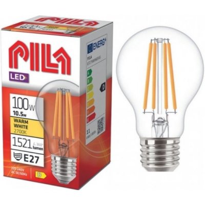 PILA LED žárovka Classic A60 10.5W/100W E27 2700K 1521lm NonDim 15Y čirá˙ – Hledejceny.cz