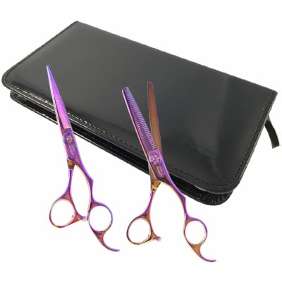 Olivia Garden Rainbow Edition Sada kadeřnických nůžek 5,75" a efilačních nůžek 6,35" SilkCut R5.75/6.35 – Zboží Dáma