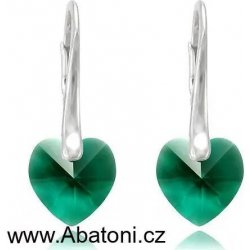 Swarovski Elements Heart krystal stříbrné visací zelené srdce srdíčka 31300.3 Emerald zelená tmavá smaragdová brčálová