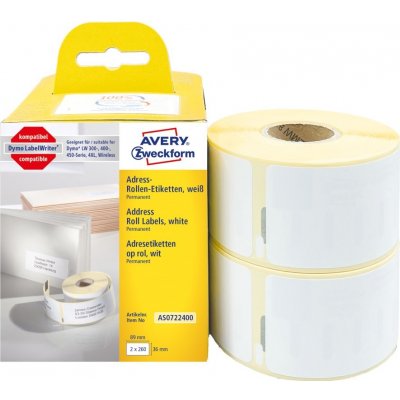 Avery Zweckform AS0722400 Termoetikety 36x89 mm, 520 ks, bílé, kompatibilní Dymo S0722400 (99012) – Zboží Živě