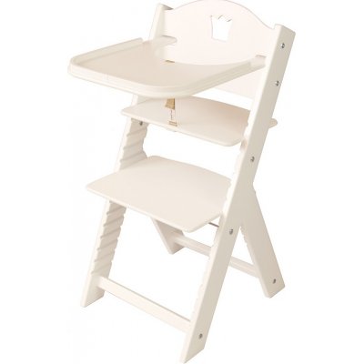 Sedees Rostoucí židlička 2v1 bílá s korunkou / bílé bočnice – Sleviste.cz
